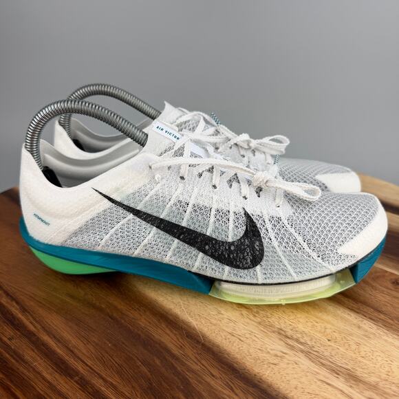 Nike Air Zoom Victory 2 Men\'s 7.5 Track Spikes White/Green (FD8411-100) main image 9